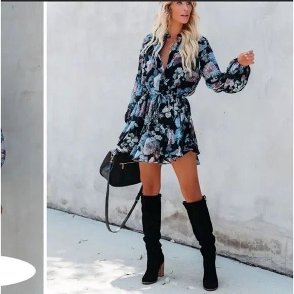 ✨VICI Collection Maxwell Dark Floral Dress✨ - Picture 5 of 7